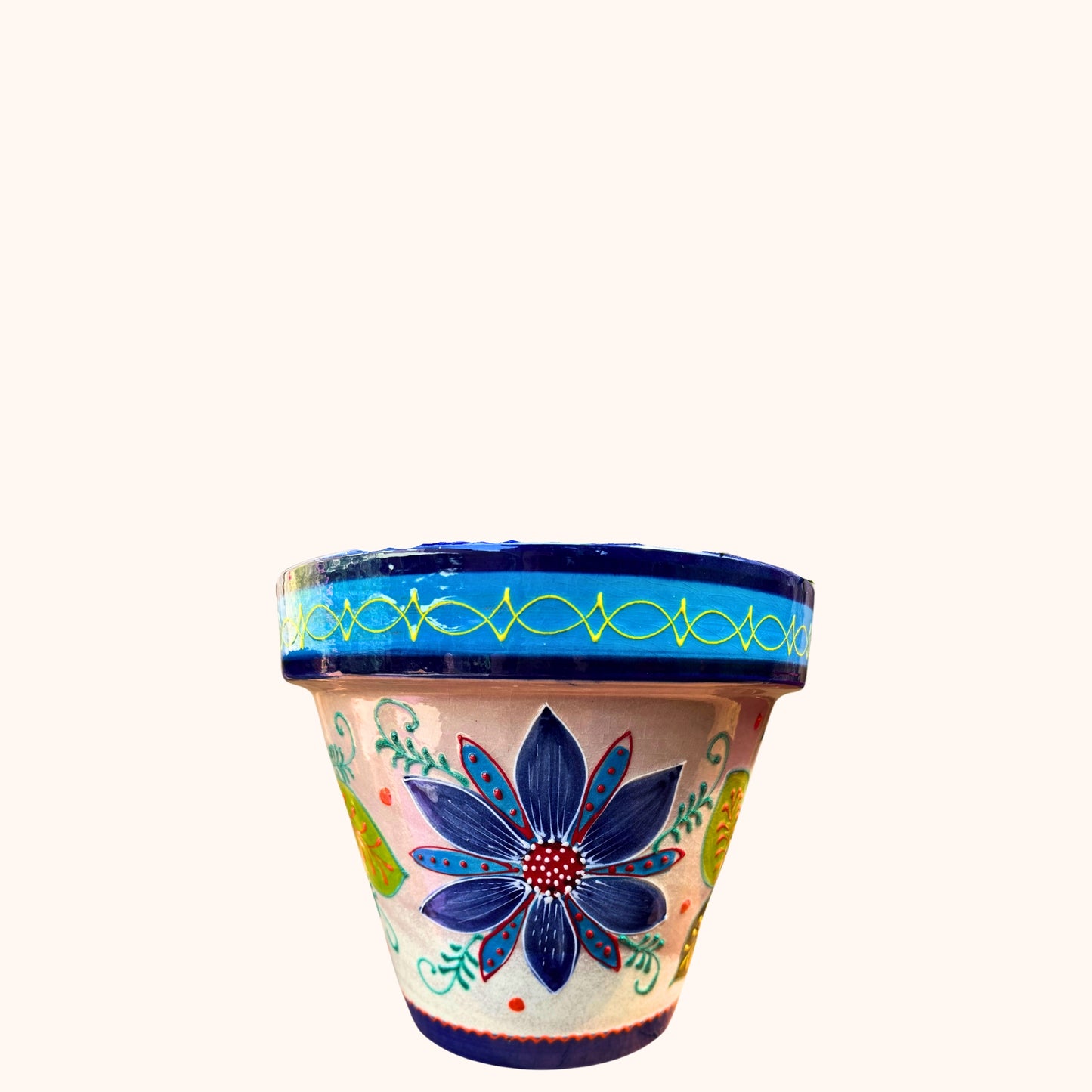 Handbeschilderde Spaanse Bloempot – Citroenen | Ø28 x H30 cm |