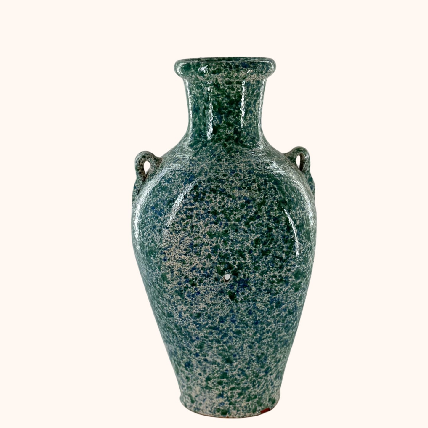 Terracotta kruik met opening – blauwgroen | 39 x 20 cm