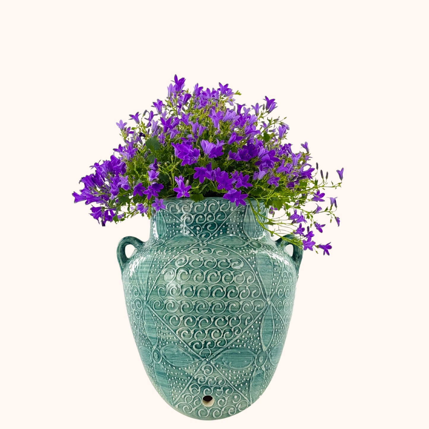 Kleurrijke keramieke hangpot "Azul" uit Spanje – handgemaakt in Andalusië