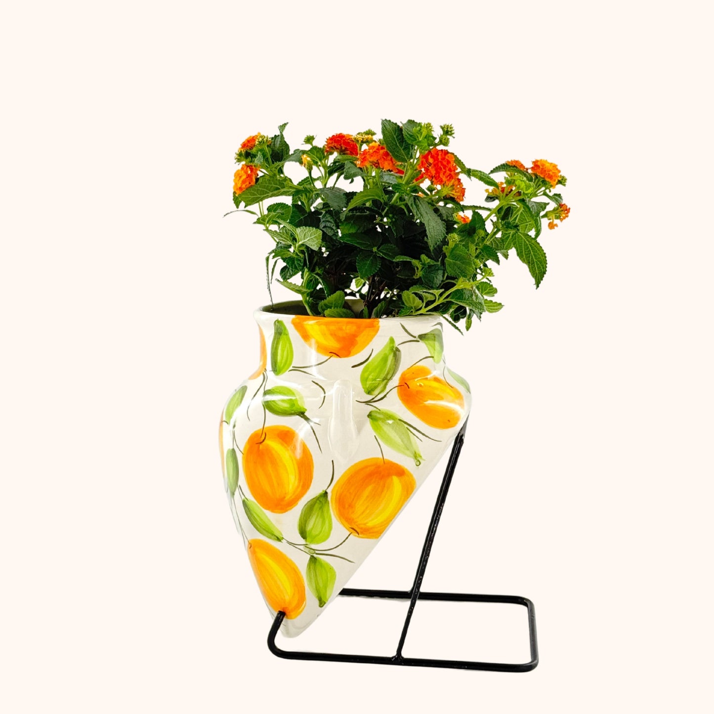 Kleurrijke keramieke hangpot "naranja" uit Spanje – handgemaakt in Andalusië