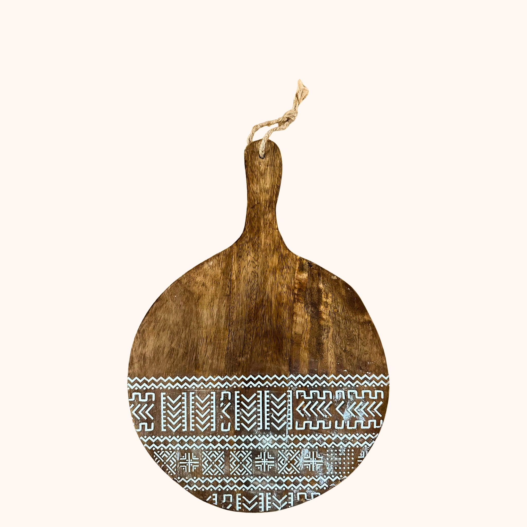 Tapasplank met Carvings – Massief Hout 30 cm, handgemaakt keramiek uit Spanje - Belleza del Sur