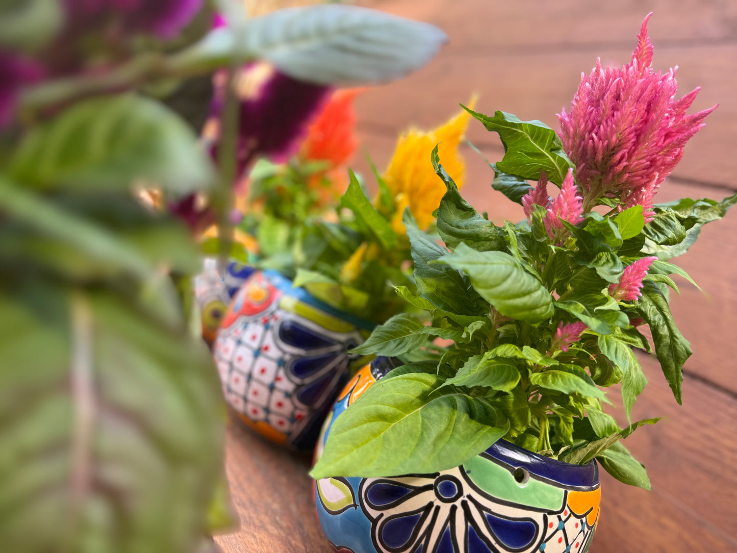 Handgemaakte Fairtrade Mexicaanse overpot rond 13 cm 🌿Drie varianten.