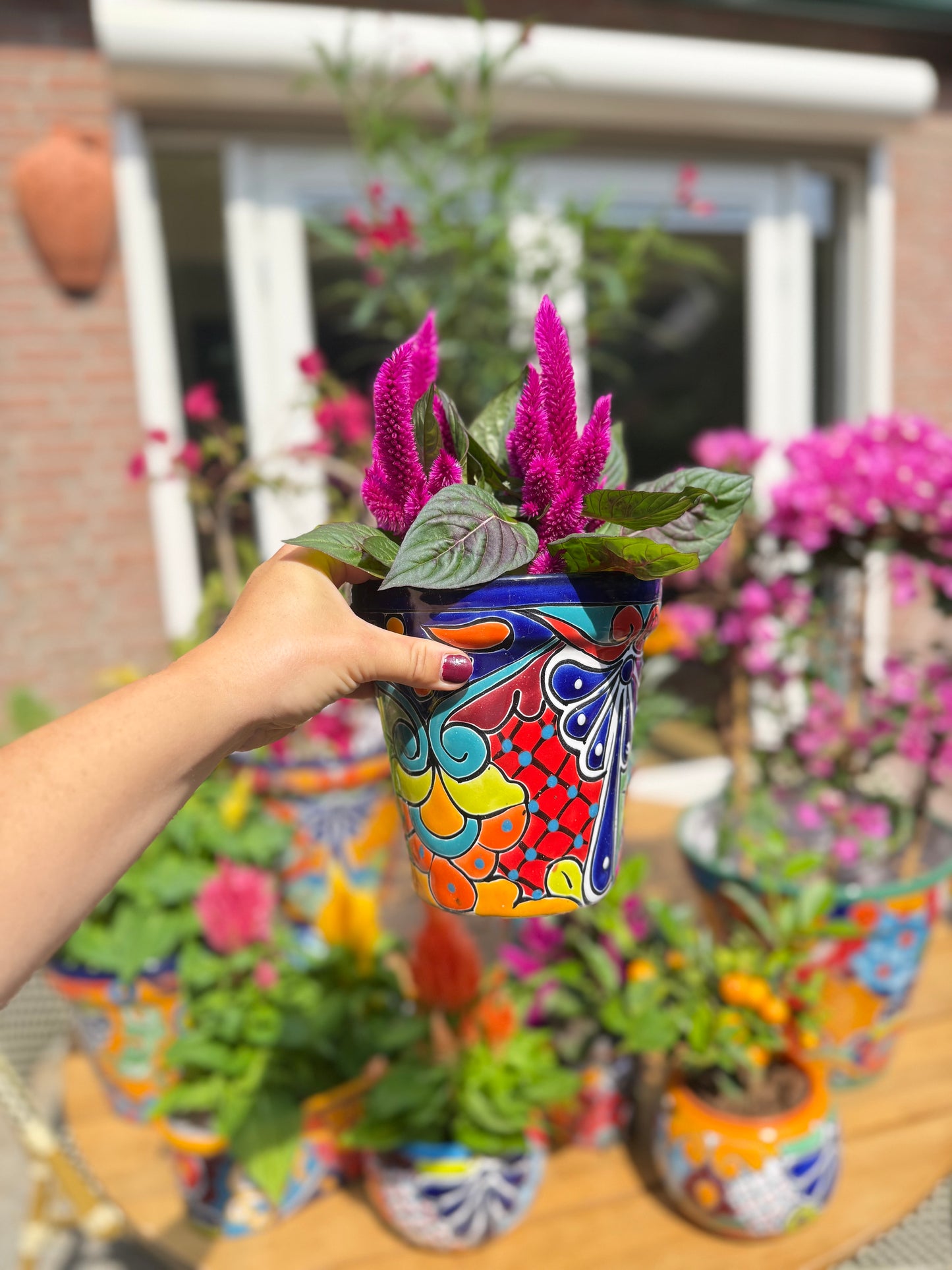 Handgemaakte Fairtrade Mexicaanse overpot 16 cm 🌿