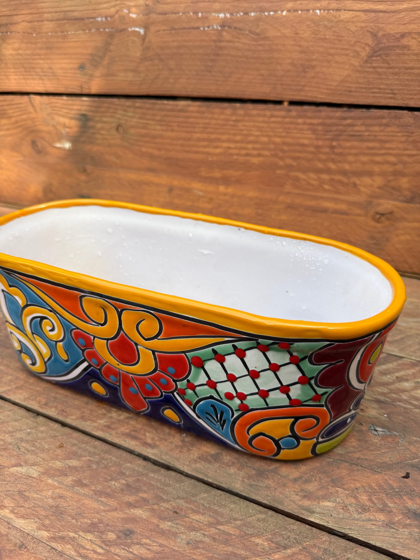 Handgemaakte Fairtrade Mexicaanse overpot langwerpig 34 cm 🌿