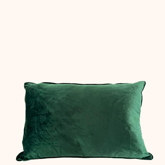 Donkergroen fluweel sierkussen 40x60cm