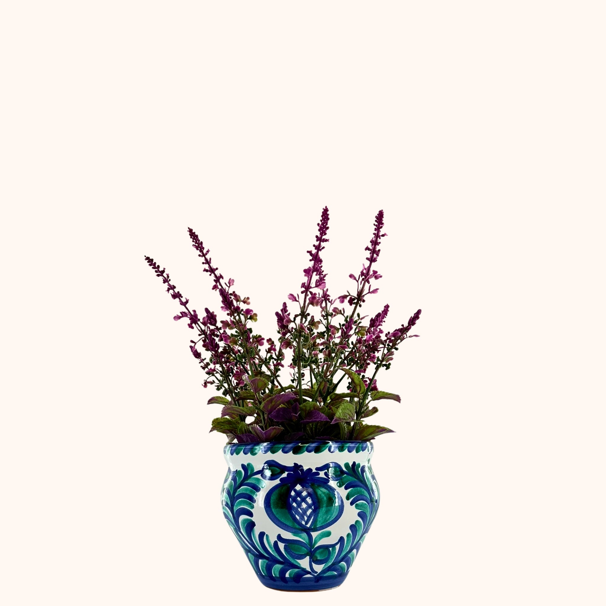  Jardín Andaluz – Bolvormige bloempot (H19 x Ø17,5 cm), handgemaakt keramiek uit Spanje - Belleza del Sur