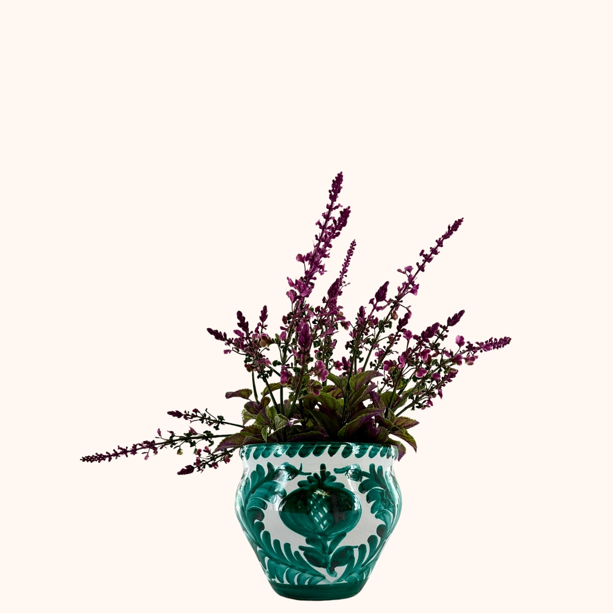  Jardín Andaluz – Bolvormige bloempot (H19 x Ø17,5 cm), handgemaakt keramiek uit Spanje - Belleza del Sur