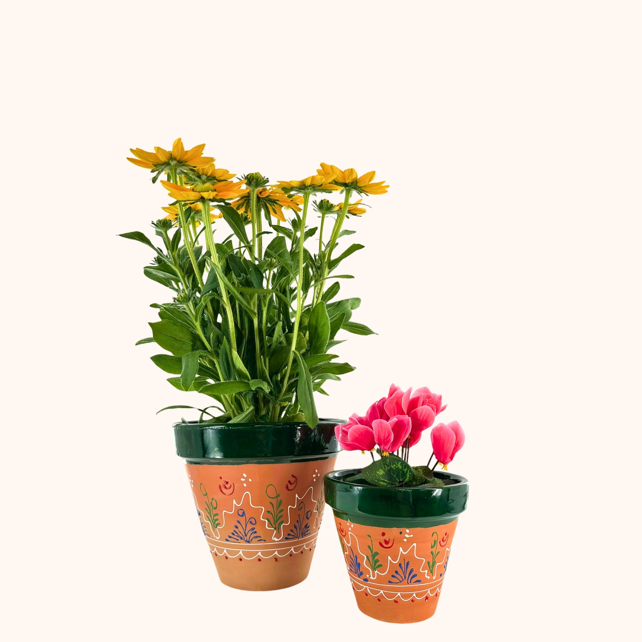  Keramische Terracotta Plantenpotten (H24 x Ø25 cm)