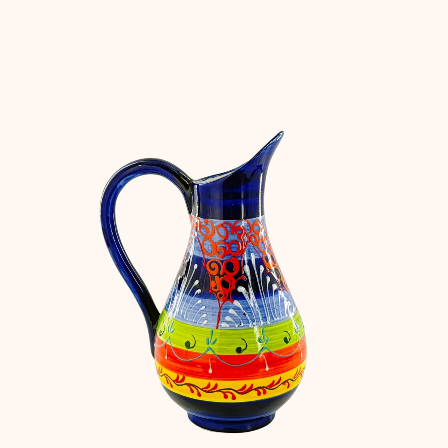 Grote handbeschilderde Spaanse kleurrijke kan- 42 cm– perfect voor sangria, water of bloemen (kopie) (kopie)