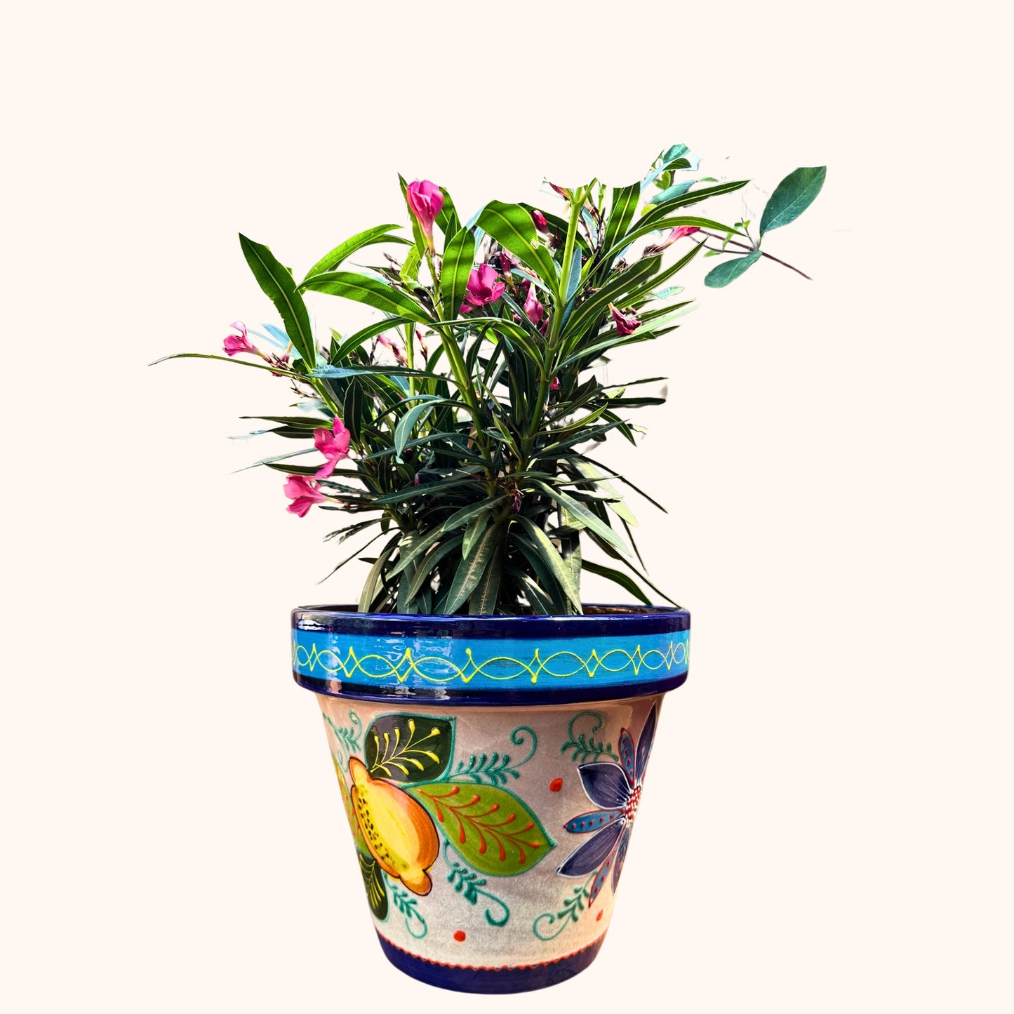 Handbeschilderde Spaanse Bloempot – Citroenen | Ø28 x H30 cm |