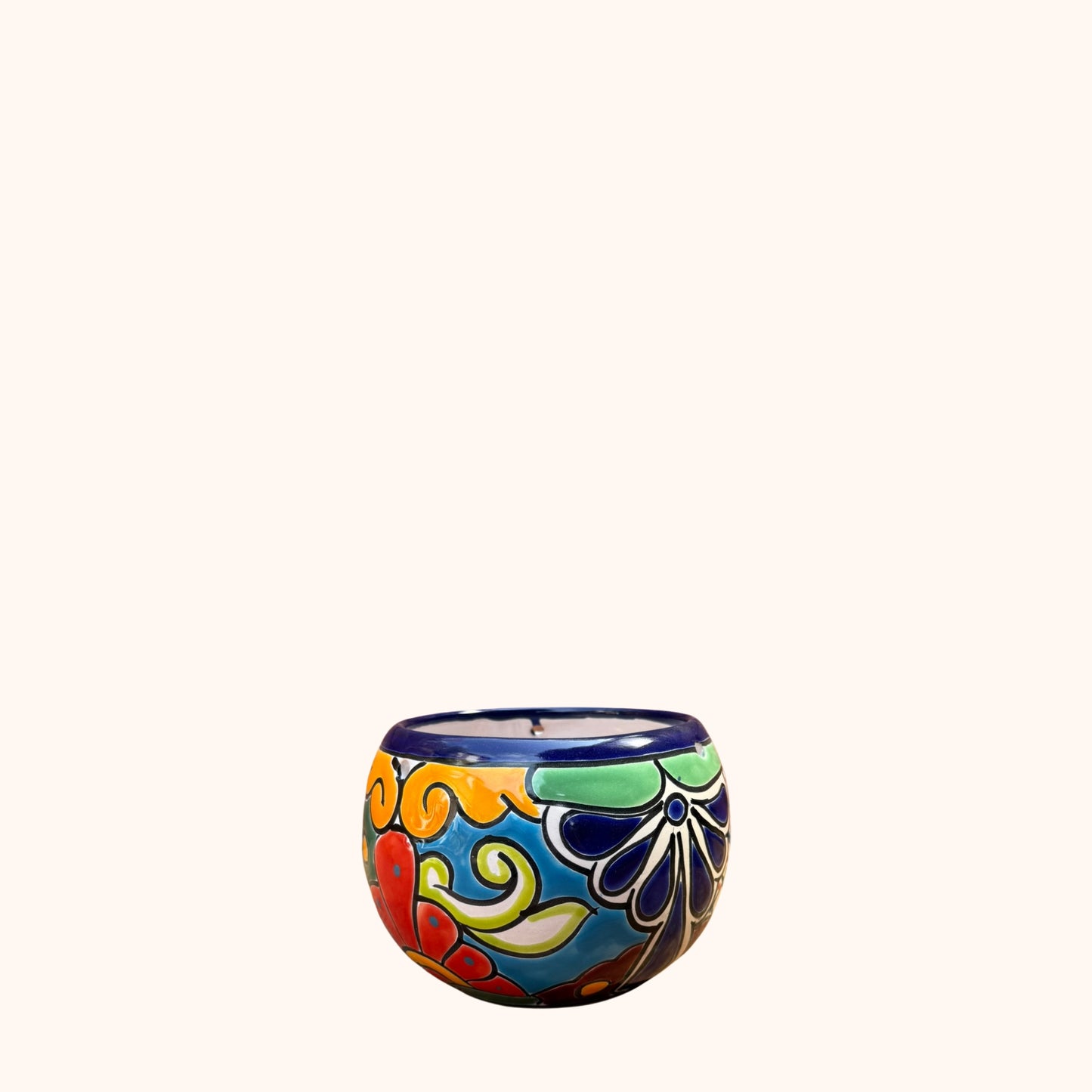 Handgemaakte Fairtrade Mexicaanse overpot rond 13 cm 🌿Drie varianten.
