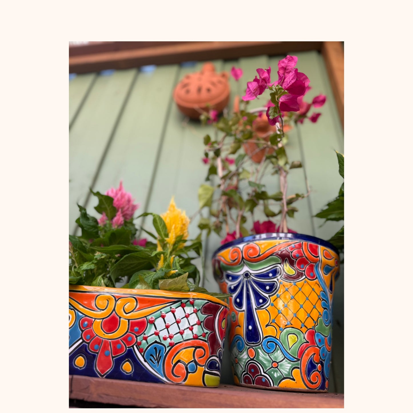 Handgemaakte Fairtrade Mexicaanse overpot langwerpig 34 cm 🌿