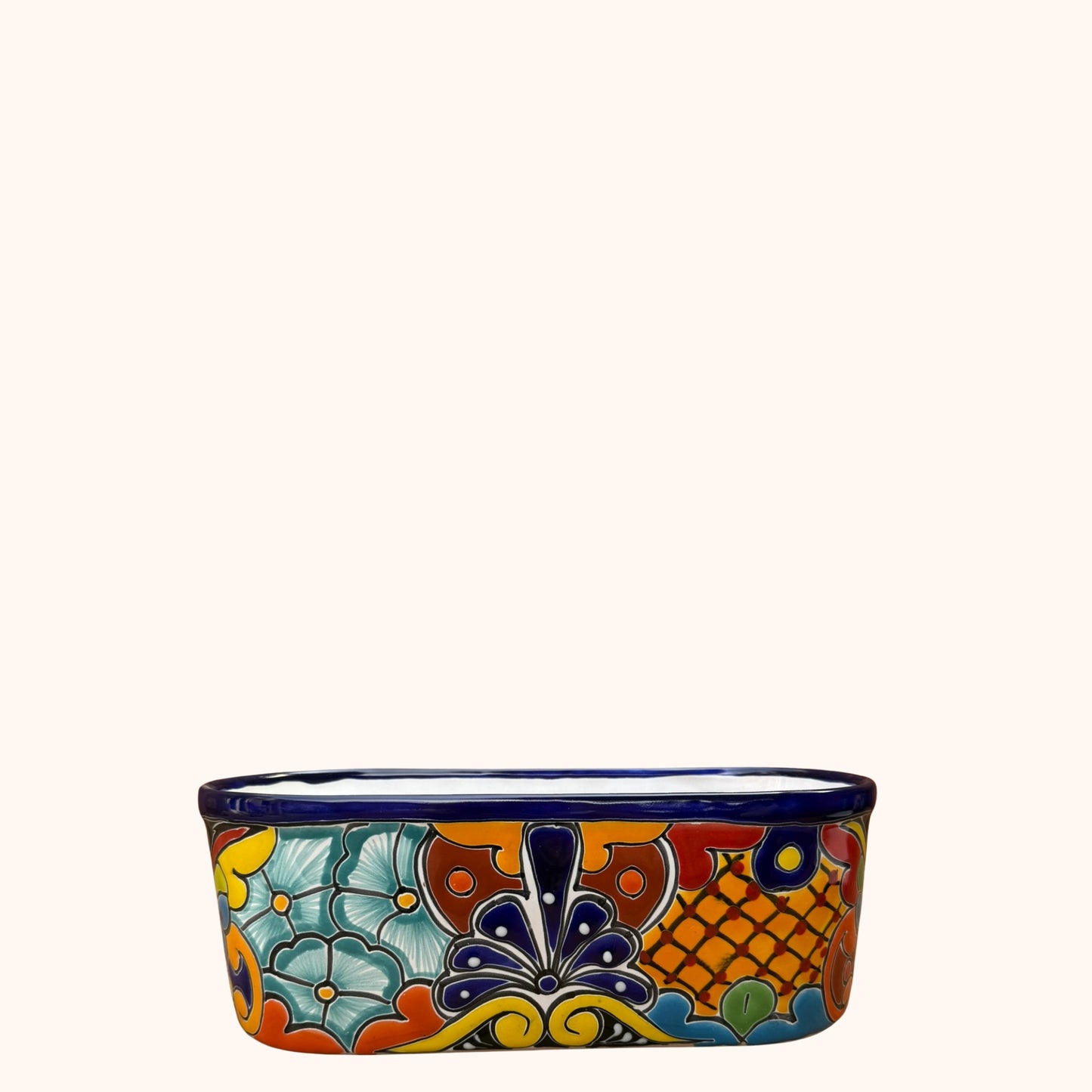 Handgemaakte Fairtrade Mexicaanse overpot langwerpig 34 cm 🌿