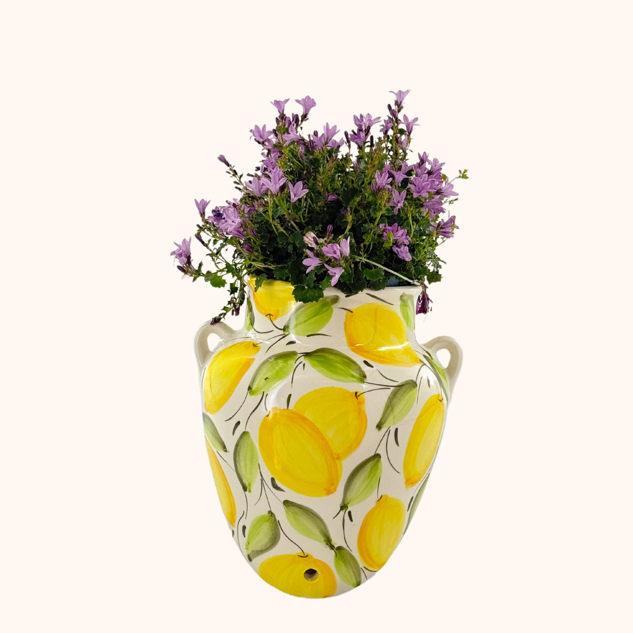 Kleurrijke keramieke hangpot "límon" uit Spanje – handgemaakt in Andalusië, handgemaakt keramiek uit Spanje in kleurrijk - Belleza del Sur