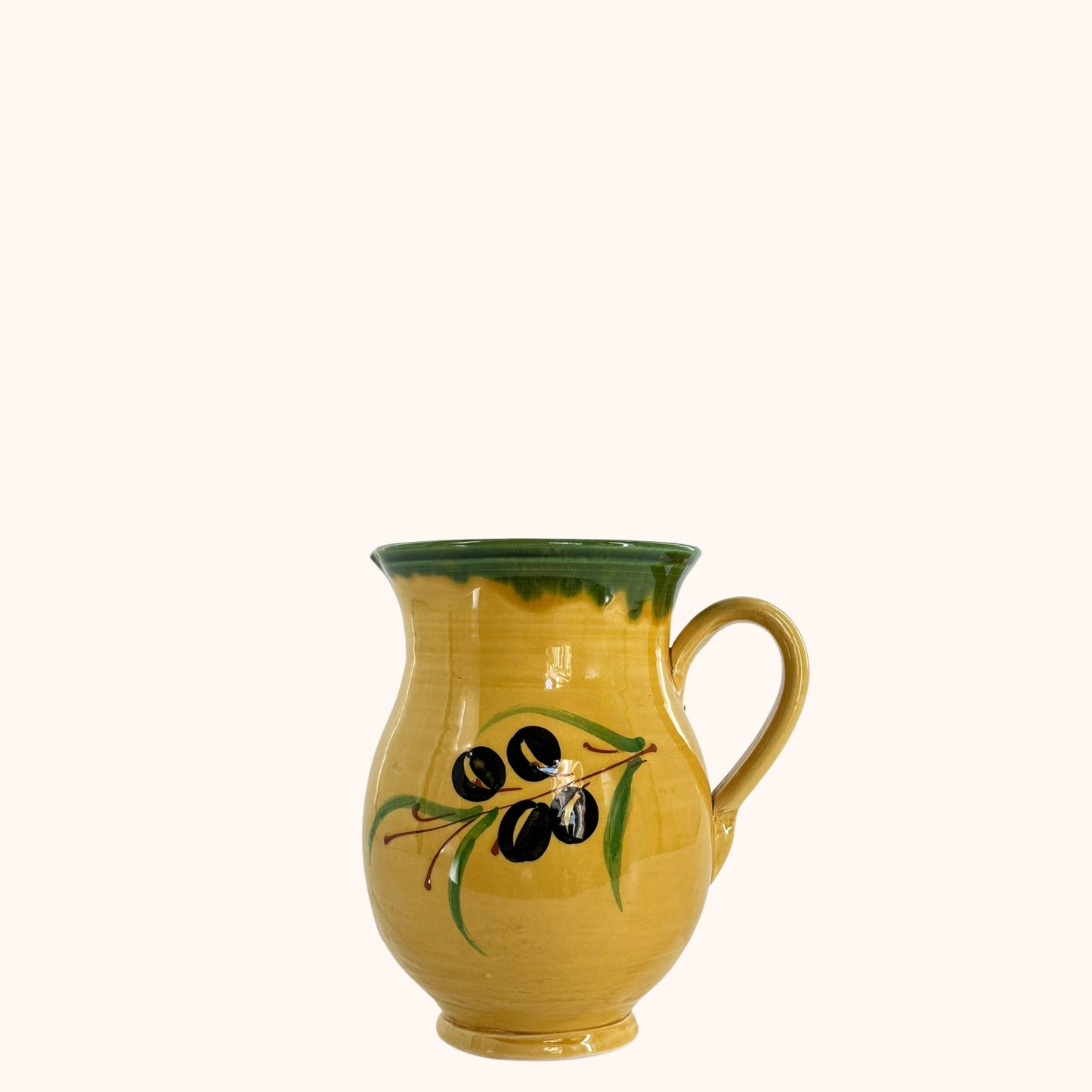 🫒 Keramieke karaf met olijvenprint – 1 liter