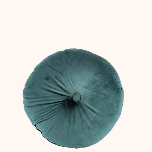 Rond sierkussen aquablauw 40 cm