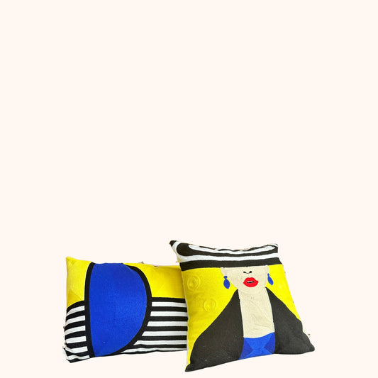 Kussenset 2 (2 kussens) : "Geo Chic" – Uniek & Eenmalig