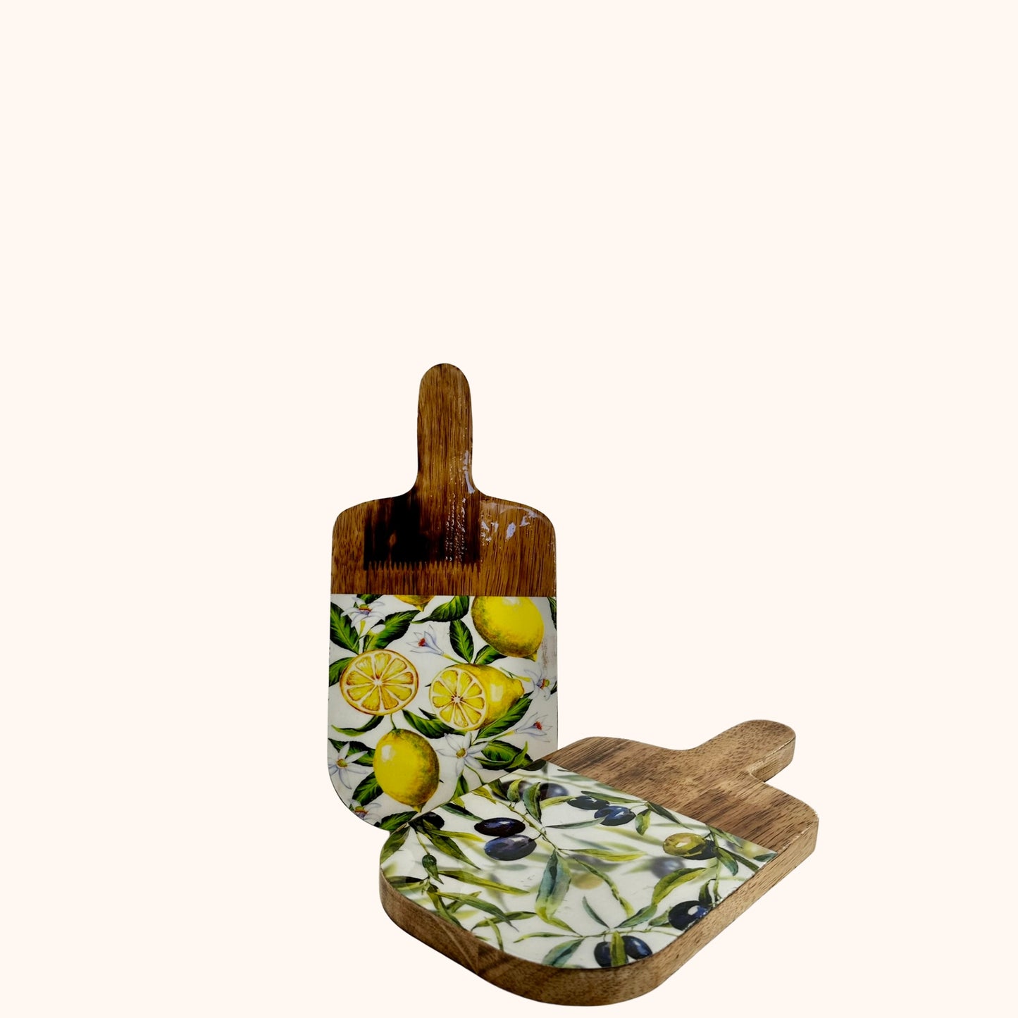 🍋 Tapasplank – hout & glazuur met citroenenprint