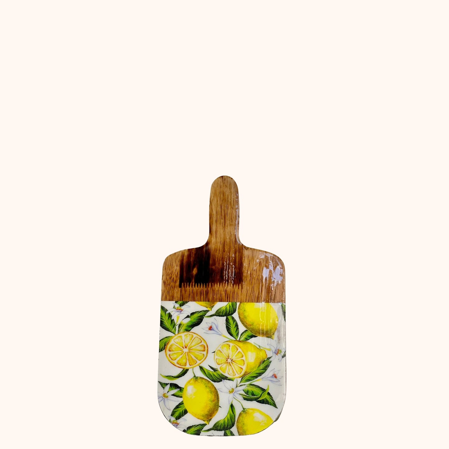 🍋 Tapasplank – hout & glazuur met citroenenprint