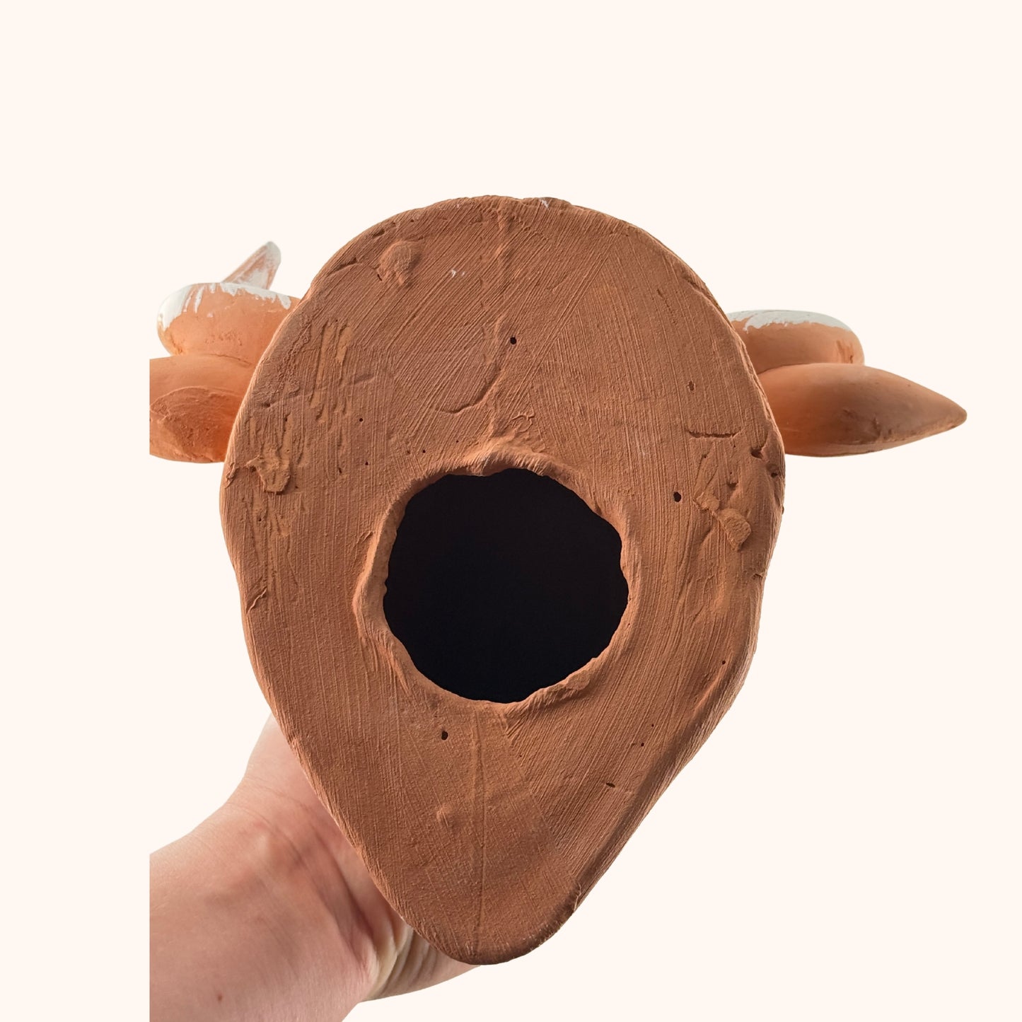 Terracotta stierenkop wanddecoratie neutraal