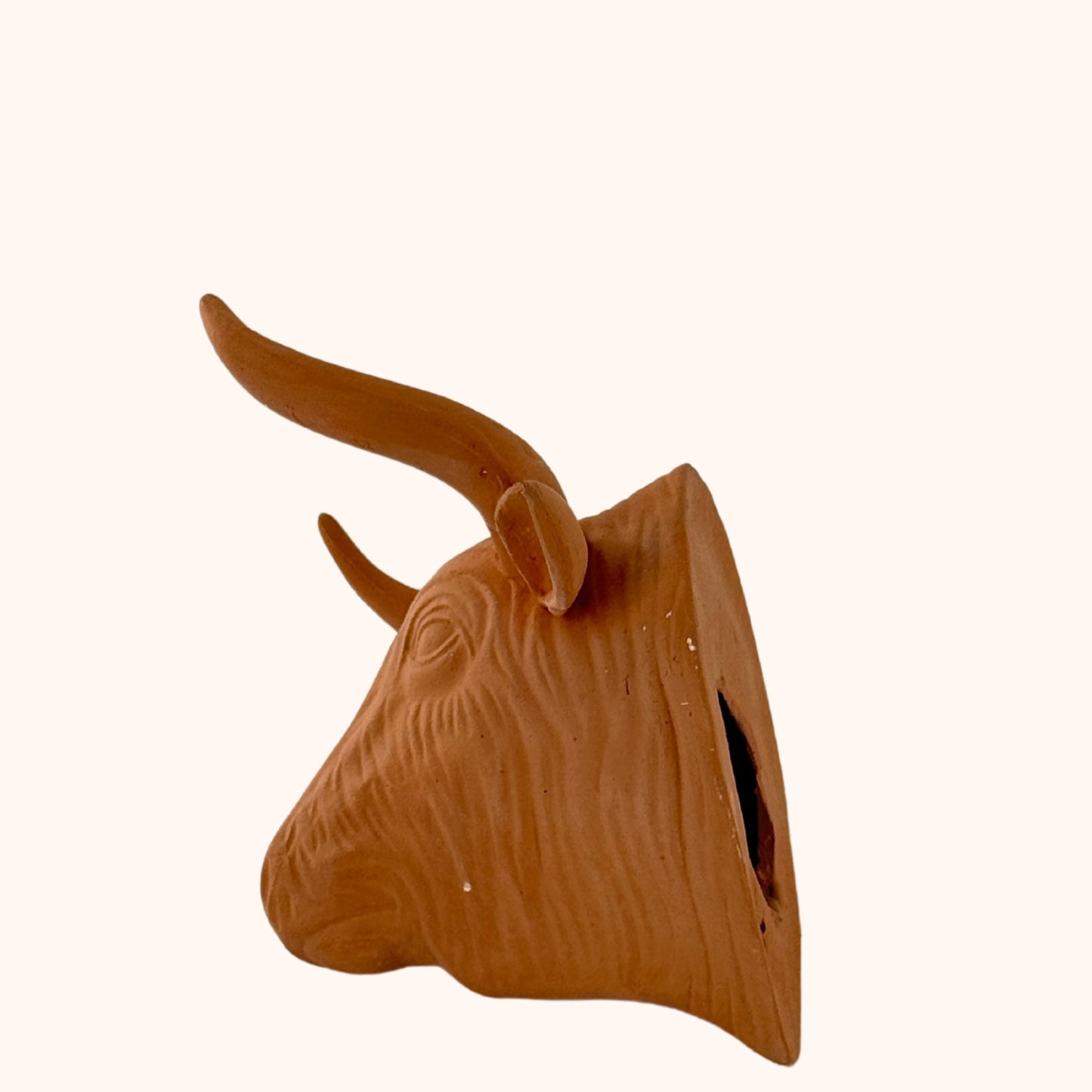 Terracotta stierenkop wanddecoratie neutraal