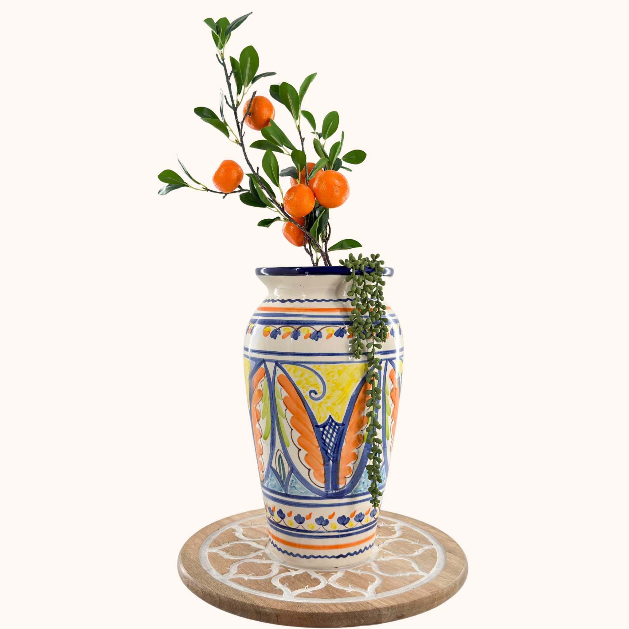 Unieke grote vaas "Muchos colores" voor binnen – handbeschilderd en vol karakter ♡, handgemaakt keramiek uit Spanje - Belleza del Sur