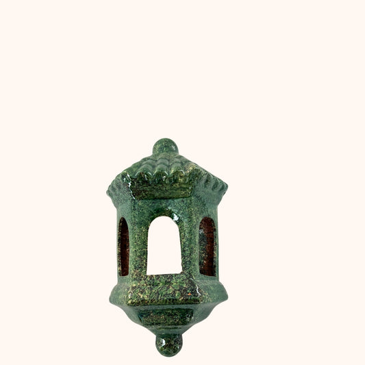 Wandlantaarn van terracotta – Groen – 40x23 cm